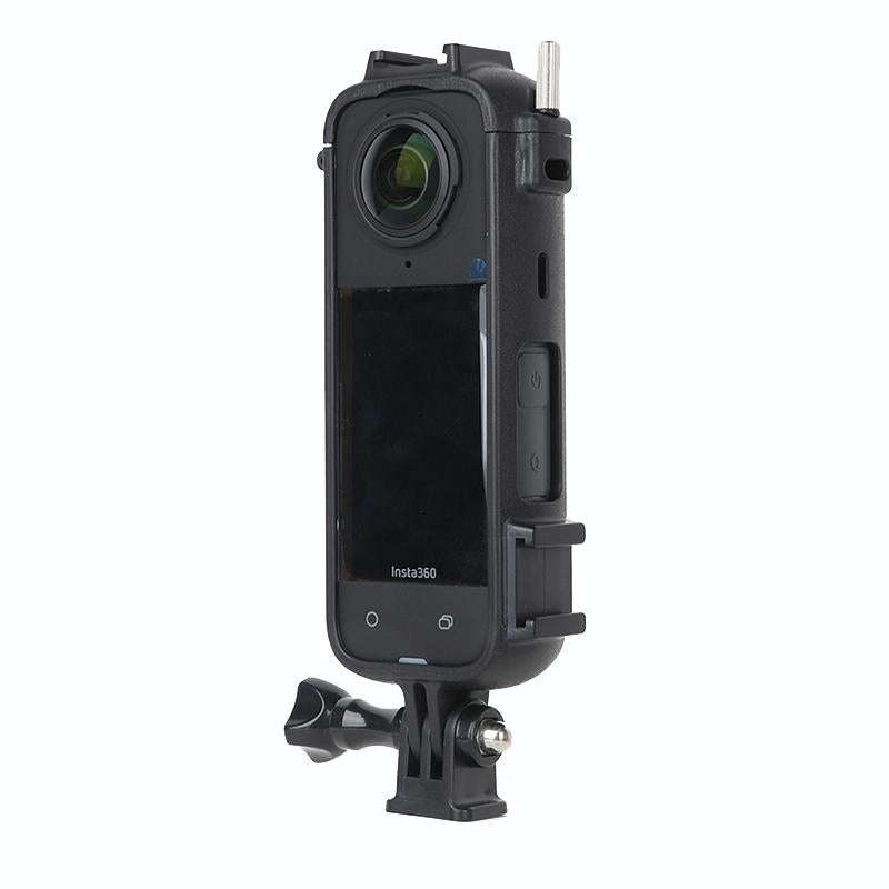 For Insta360 X4 Cold Shoe ABS Plastic Protective Frame with Adapter Mount & Screw (Black)