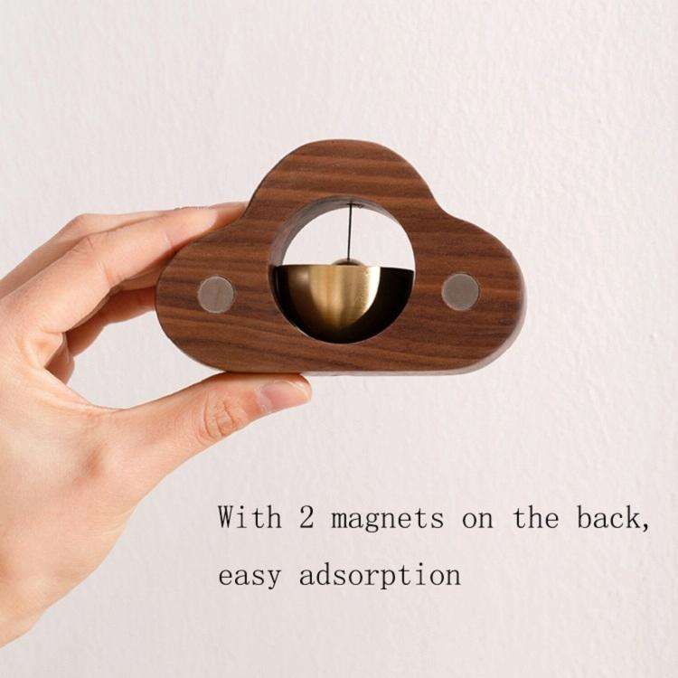 Suction Door Wind Chime Magnetic Suction Door Bell Wooden Decoration, Color: Walnut