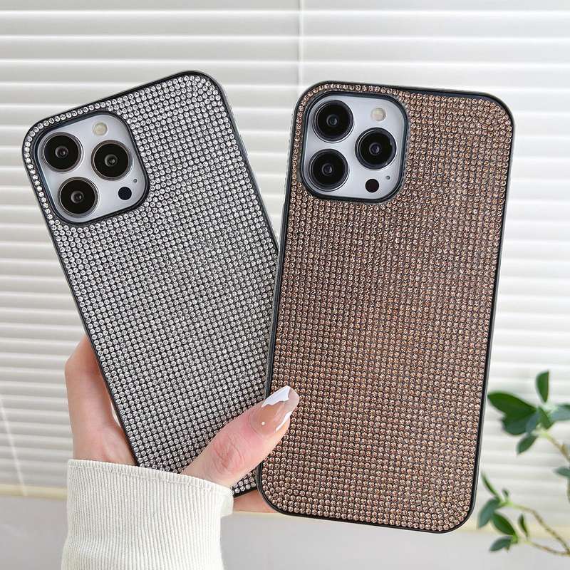 For iPhone 15 Solid Color Diamond TPU Phone Case(Silver)