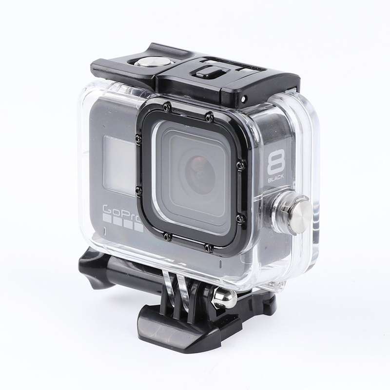 For GoPro HERO8 Black 45m Waterproof Housing Protective Case with Buckle Basic Mount & Screw (Tra...