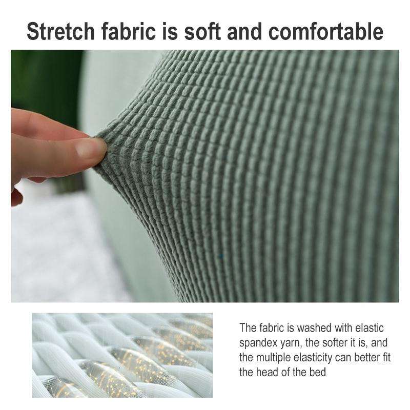 Polar Fleece Elastic Full Covered Headboard Dust Cover, Size:120cm(Beige)