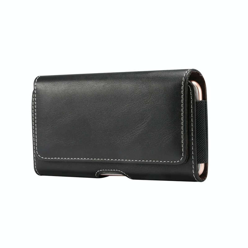 Men Lambskin Texture Multi-functional Universal Mobile Phone Waist Pack Leather Case for 6.3 Inch...