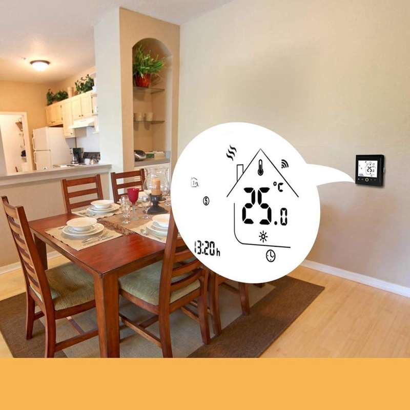 BHT-002GBLW 16A Load Electronic Heating Type LCD Digital Heating Room Thermostat with Sensor & Ti...