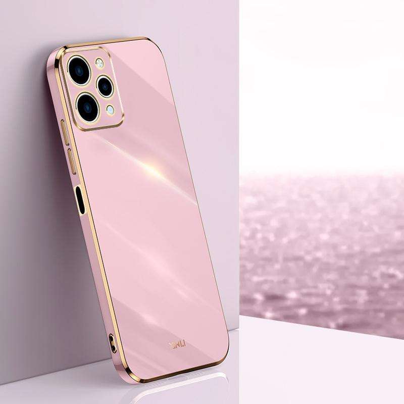 For Xiaomi Redmi 12 4G XINLI Straight Edge 6D Electroplate TPU Phone Case(Cherry Purple)