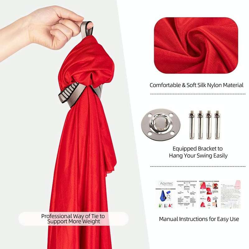 Kids Elastic Hammock Indoor Outdoor Swing, Size: 1x2.8m (Red)