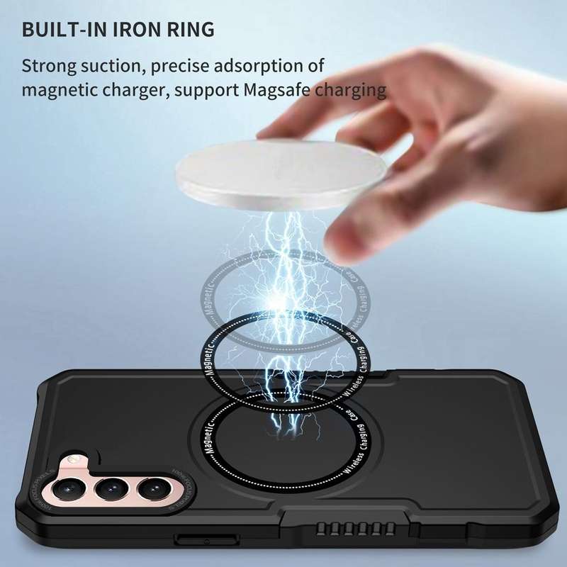 For Samsung Galaxy S21 5G MagSafe Shockproof Armor Phone Case(Black)