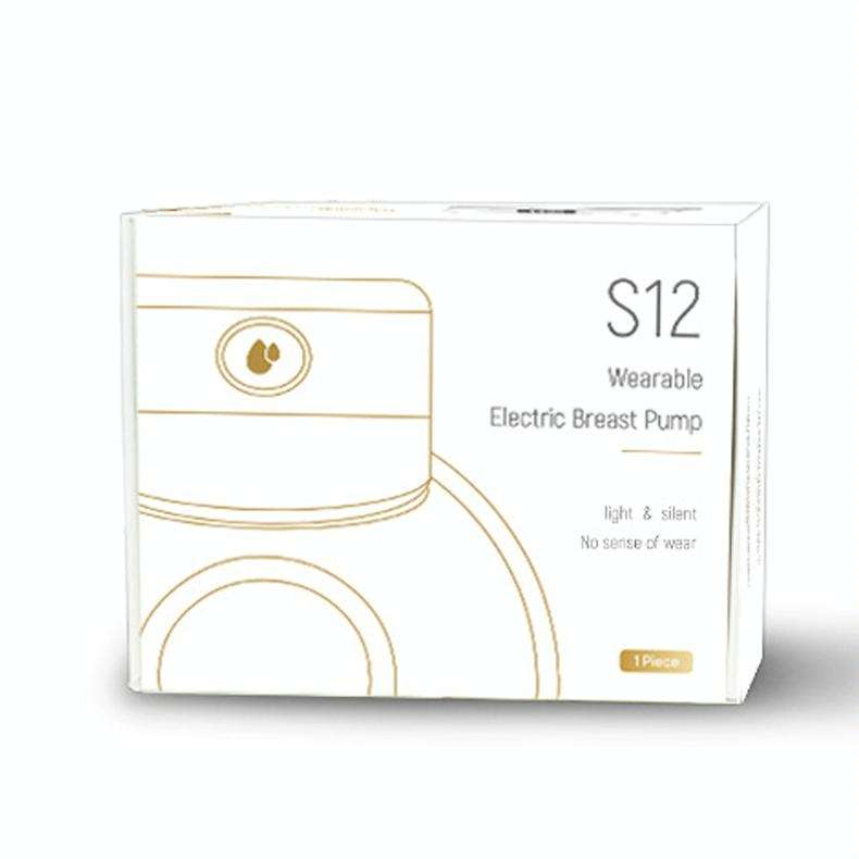 S12 LCD Screen Smart Large Capacity Portable Wearable Silent Electric Breast Pump, Color: White