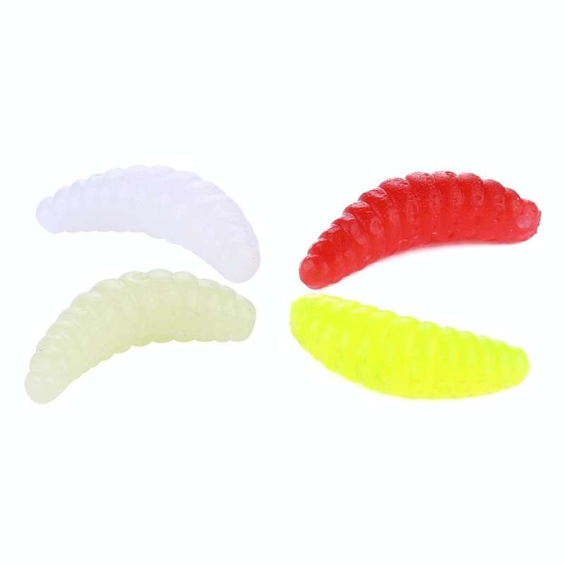 HENGJIA SO106 50 PCS 20mm Simulation Bread Bait Worms Crescent Soft Bait Horseback Fish Worm Bait...