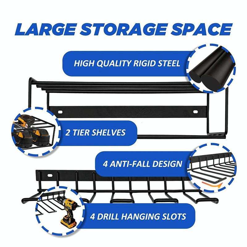 Wall Mounted Handheld Drill Tool Storage Rack, Specification: Complete set