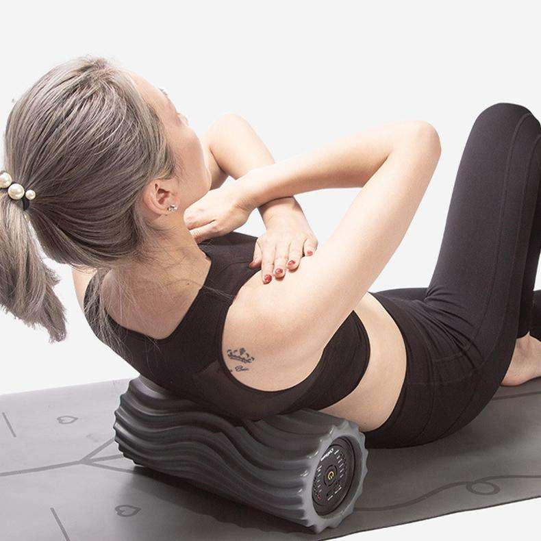 EVA Electrical Muscle Relaxer Yoga Massage Vibration Foam Roller, Fishbone Vibration USB (Ocean B...