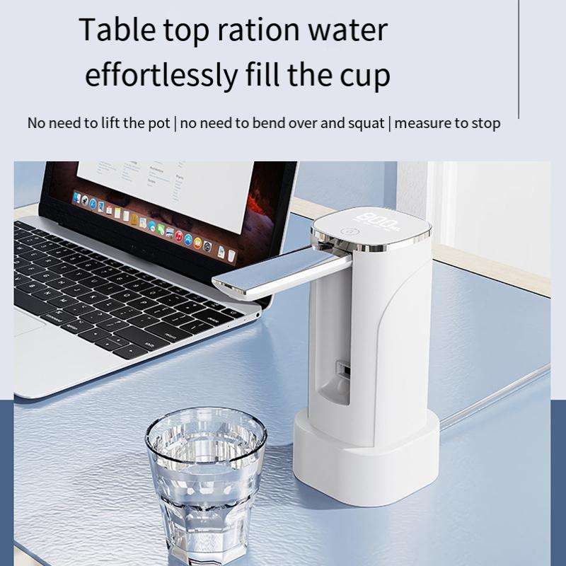 Digital Display Foldable Water Bottle Pump Electric Water Dispenser(Black)