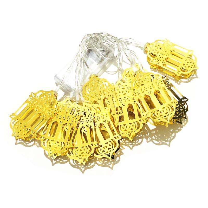 3m 20 LEDs Eid Al-Fitr Festival Iron Art String Lights Ramadan LED Decoration Pendant(White Light)