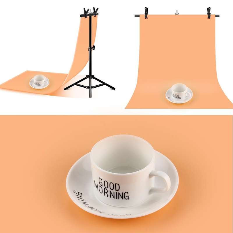 67cm T-Shape Photo Studio Background Support Stand Backdrop Crossbar Bracket with Clips, No Backd...