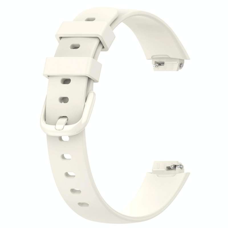 For Fitbit Inspire 3 Solid Color Silicone Watch Band, Size:L(Apricot Color)