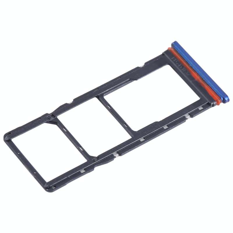 For Tecno Pop 5 LTE SIM Card Tray + SIM Card Tray + Micro SD Card Tray (Dark Blue)
