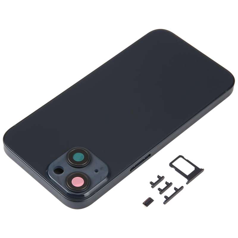 For iPhone 14 Battery Back Cover with Middle Frame / Side Keys(Black)