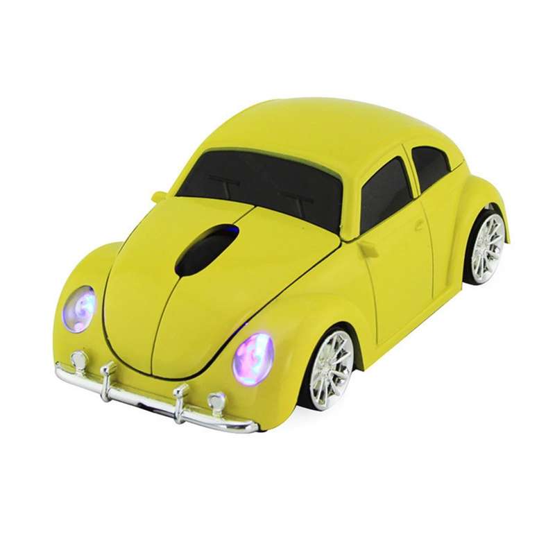 CM0010B 1200 DPI 3-keys Car Shape Wireless Mouse(Yellow)