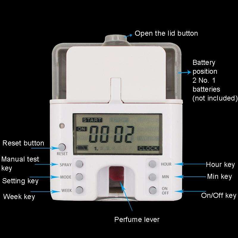 Anti-Corrosion Stainless Steel Panel LCD Digital Display Intelligent Automatic Fragrance Sprayer(...