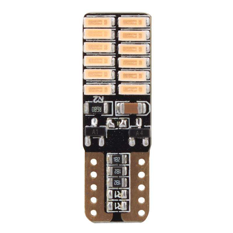 2 PCS T10 4.8W 720LM Pink Light 24 SMD 4014 LED Error-Free Canbus Car Clearance Lights Lamp, DC 12V