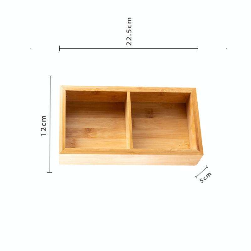 Bamboo Dried Food Box Compartment Candy Box Snack Storage Box, Specification: 2 Grids