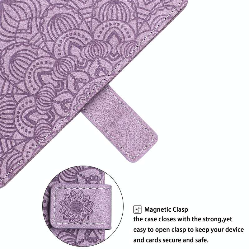 For OPPO A53s Mandala Embossed Flip Leather Phone Case(Purple)
