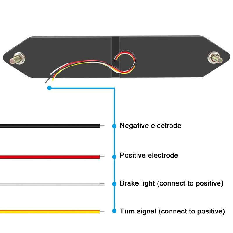 2 PCS Heavy Truck 100LED Two-color Running Water Light Guide Brake Steering Tail Rear Bumper Light