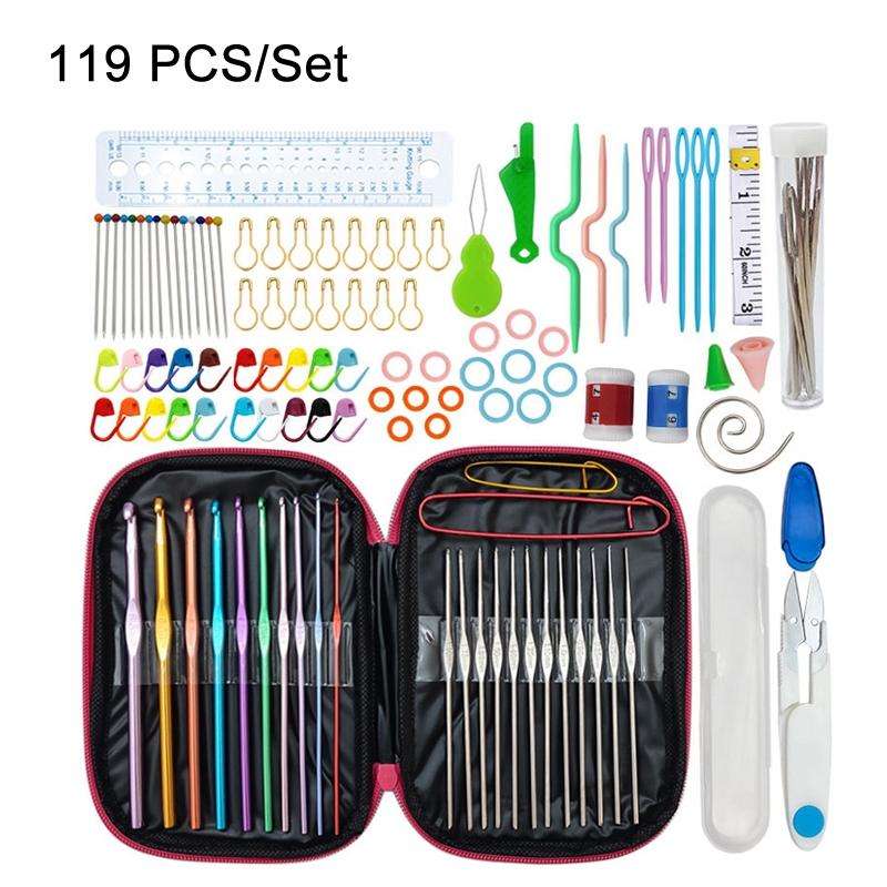 119 PCS/Set Color Alumina Single Head Crochet Handmade DIY Knitting Tool Material