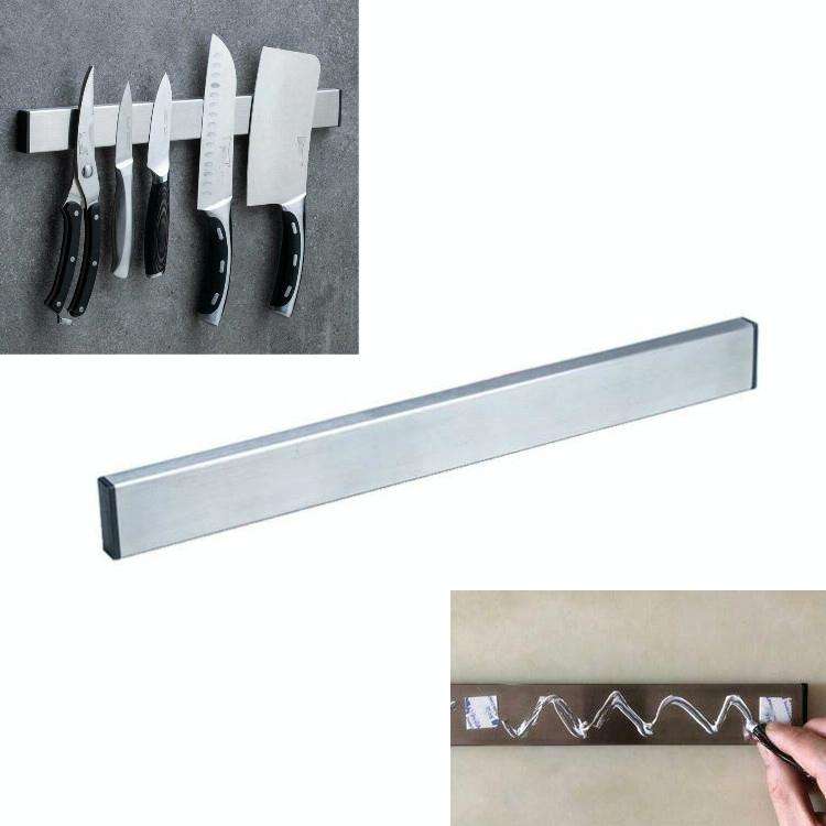 Stainless Steel Knife Holder Kitchen Rack Magnetic Suction Knife Holder, Length:30cm, Style:Free ...