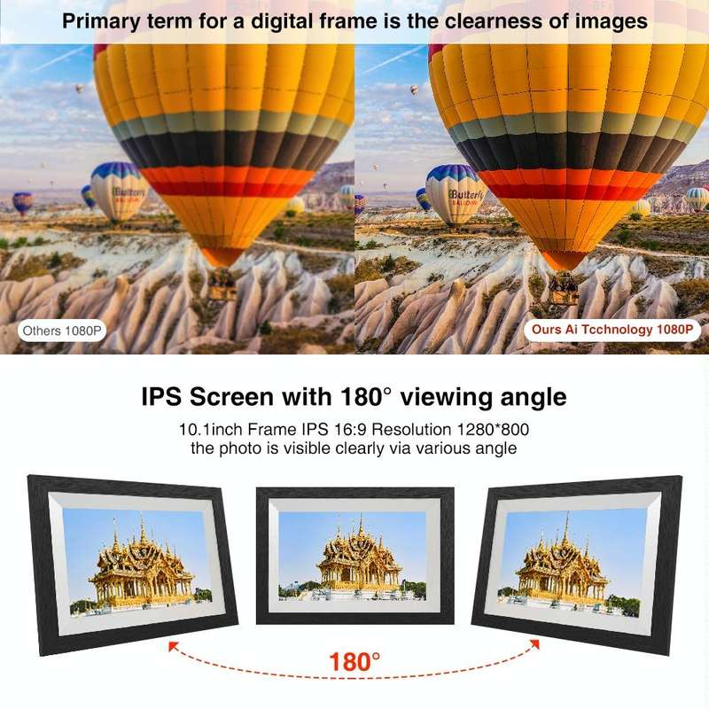 G100 10.1 inch LCD Screen WIFI Cloud Album Digital Photo Frame Electronic Photo Album with Touch ...