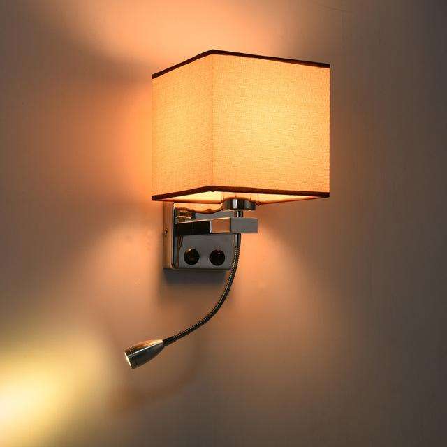 Creative Minimalist Living Room Bedroom Bedside Lamp Hotel Reading Lamp, Lampshade Color:Single T...