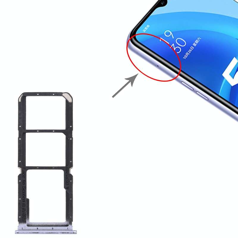 For OPPO A56 5G SIM Card Tray + SIM Card Tray + Micro SD Card Tray (Purple)