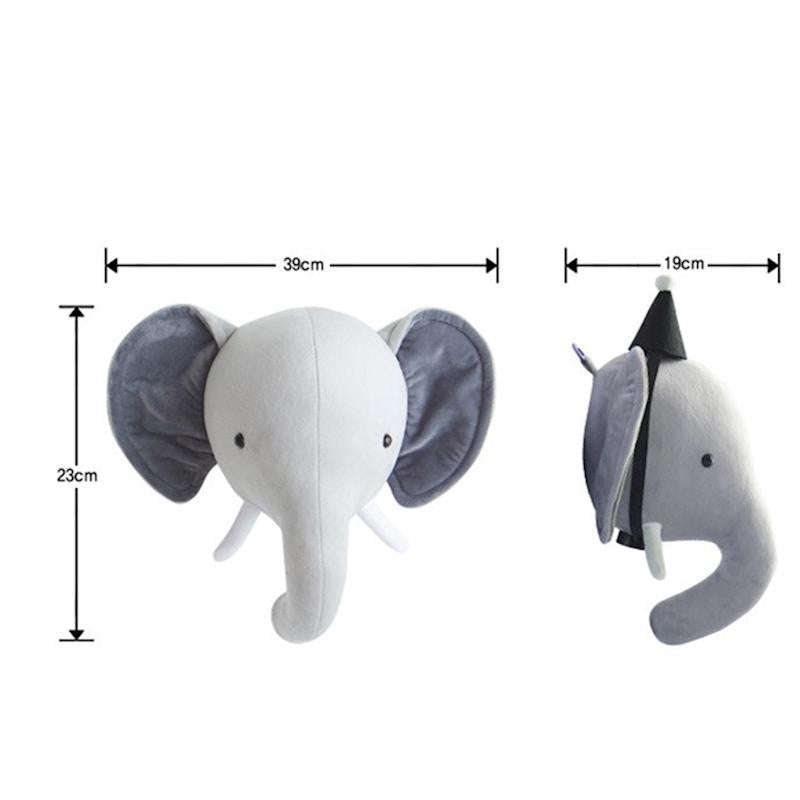 Children Room Wall Stuffed Plush Toy Baby Bedroom Decoration Animal Head Wall Decorate Toy Doll f...