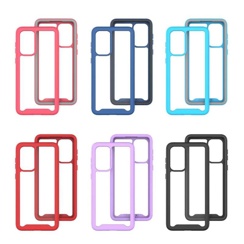 For Samsung Galaxy A73 5G Starry Sky Solid Color Series Shockproof PC + TPU Phone Case(Purple)