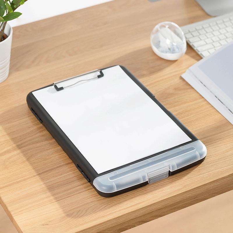 Outdoor Waterproof Paper Storage Archive Box A4 Multi-Function Copy Panel Clip File Box(Black)