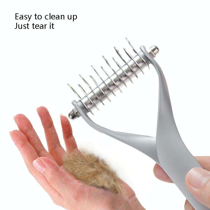 Pet Comb Zinc Alloy Double-Sided Cat Dog Cleaning Beauty Hair Removal Comb, Specification: Silver...