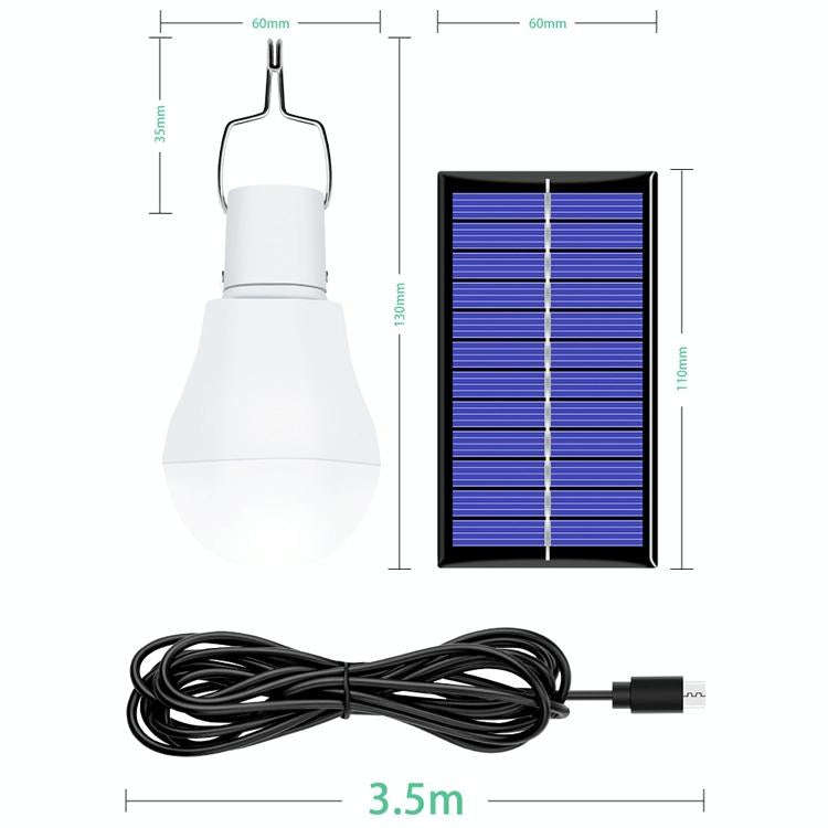 LED Solar Bulb USB Portable Outdoor Emergency Light Bulb Camping Lighting(White Light)