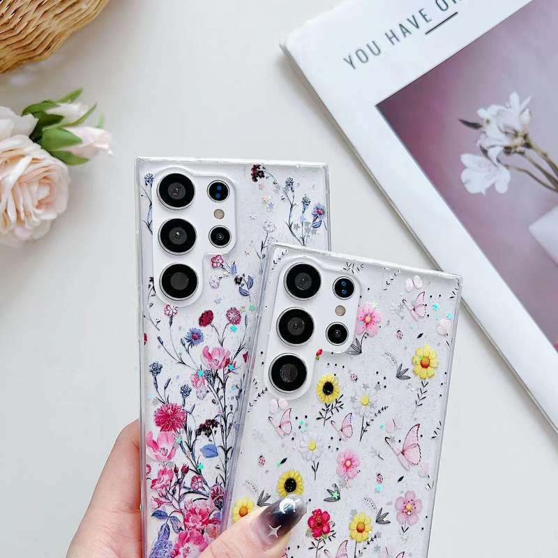 For Samsung Galaxy S23 Ultra 5G Spring Garden Epoxy TPU Phone Case(F01 Love of Butterfly)
