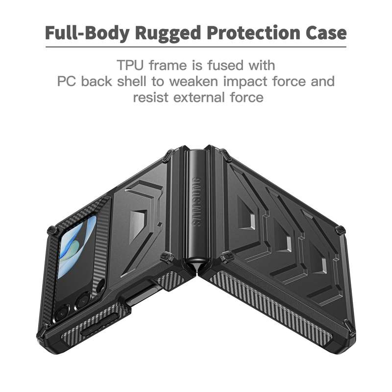 For Samsung Galaxy Z Flip4 5G SM-F721 Armored All-inclusive Shockproof Folding Phone Case(Black)