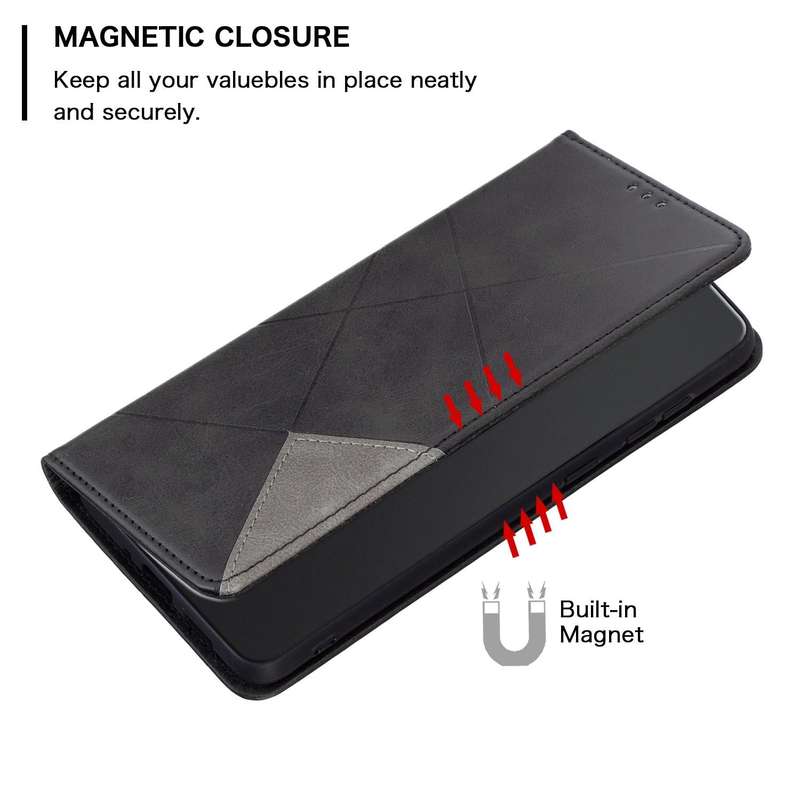 For Nothing Phone 1 Prismatic Invisible Magnetic Leather Phone Case(Black)