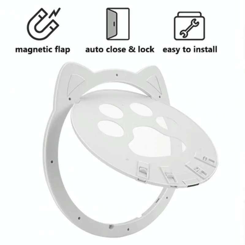 Pet Screen Door Two Way Access Magnetic Closing Cat Door Pet Products(Black)