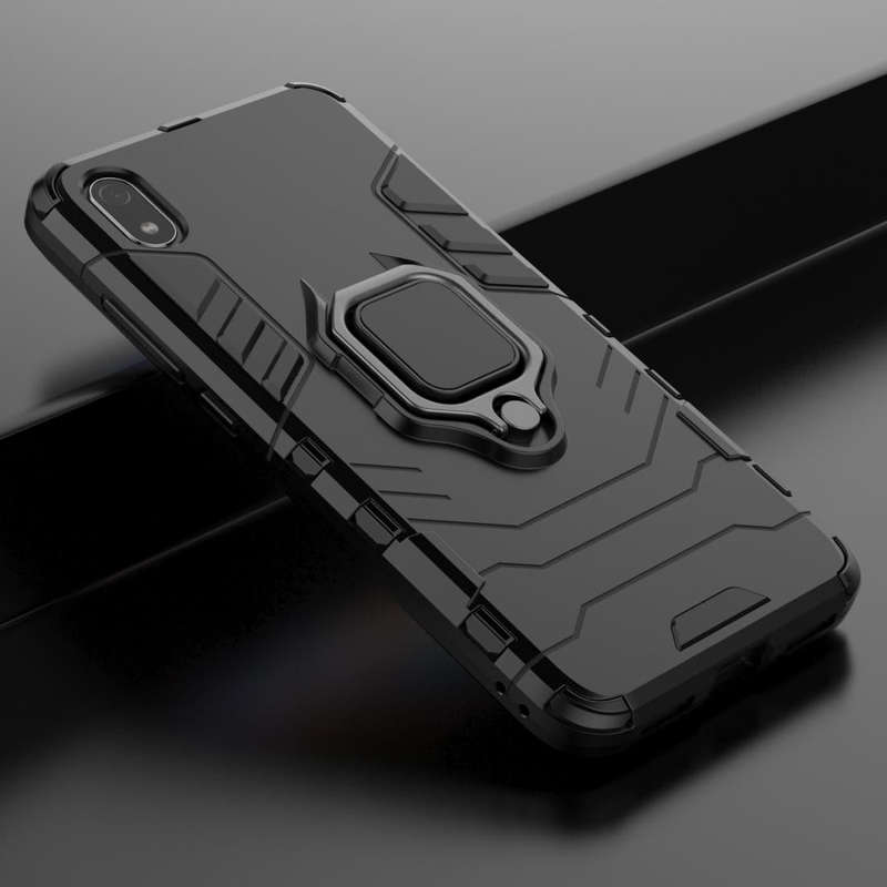 PC + TPU Shockproof Protective Case with Magnetic Ring Holder for Xiaomi Redmi 7A(Red)
