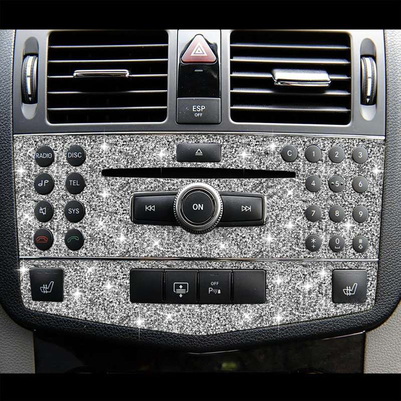 For Mercedes-Benz C-class W204 2007-2010 Car Central Control Panel B Diamond Decorative Sticker, ...