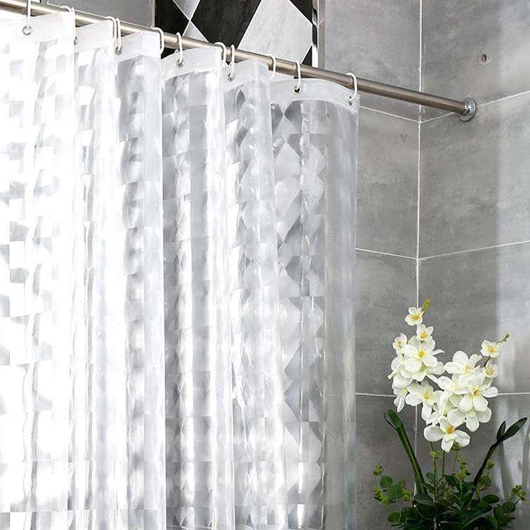 Bathroom EVA Shower Curtain 3D Translucent Thick Waterproof Mildew Sanitary Partition Curtain Sho...