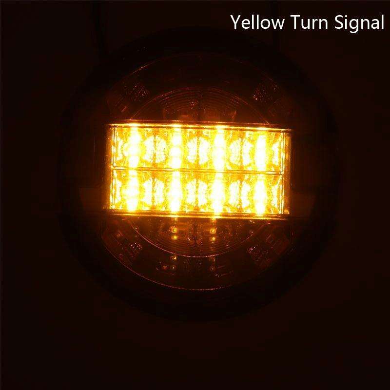 4 Inch 20 LEDs10-30V Wide Pressure Truck Tail Light 20LED Round Truck Tail Light Bread Light(Yellow)