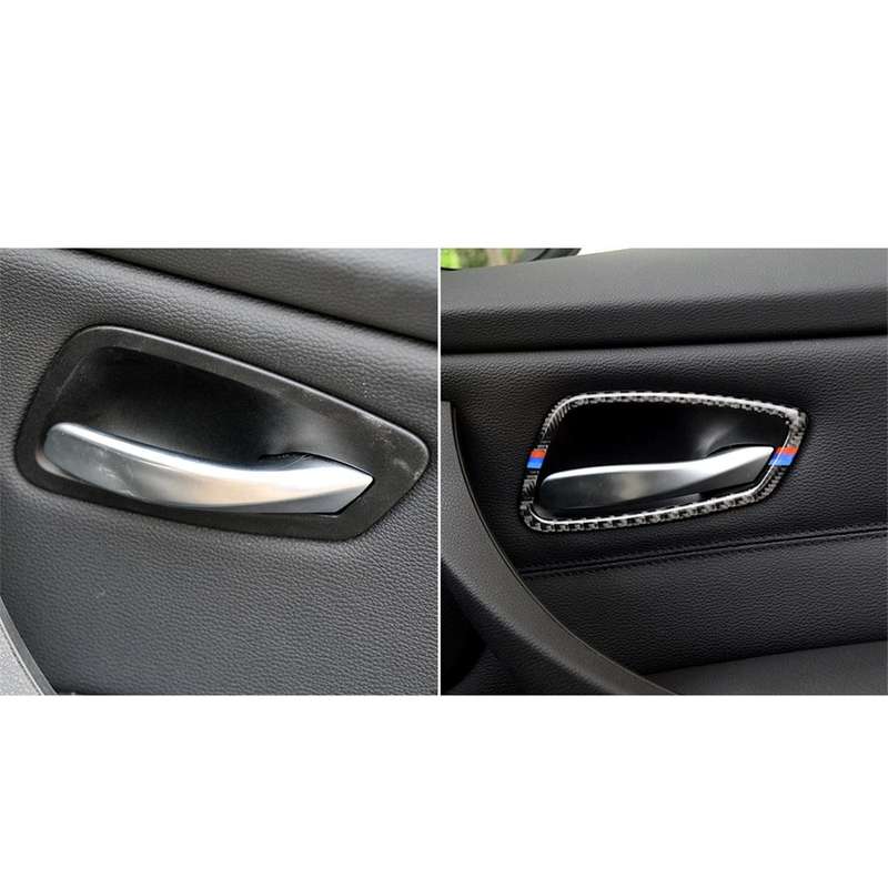 Three Color Carbon Fiber Car Door Handle Decorative Sticker for BMW E90 / 320i / 318i / 325i