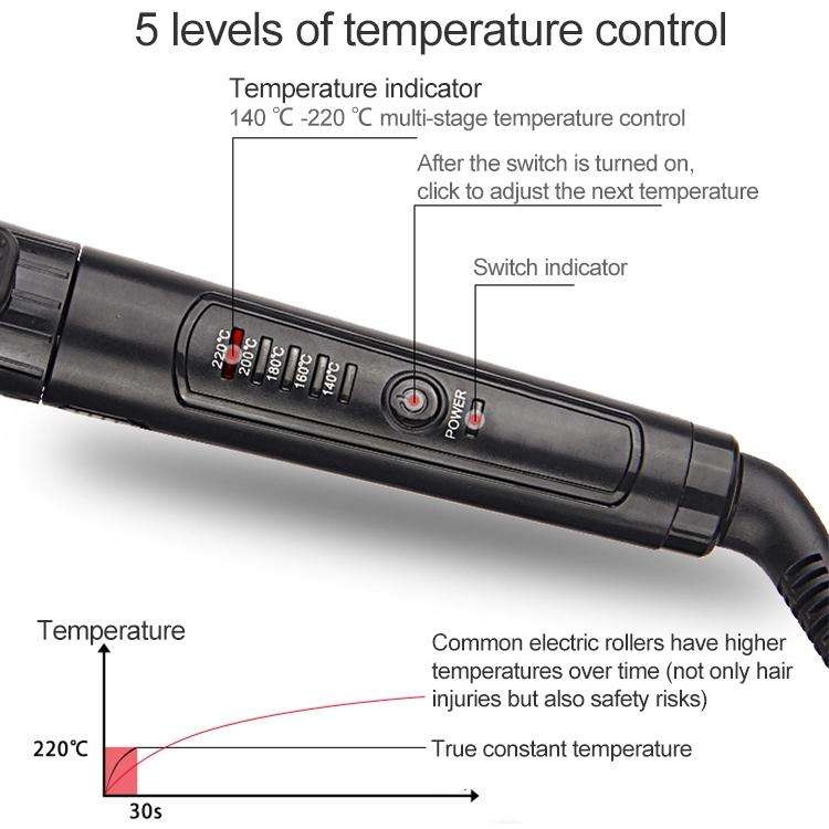 Nano Titanium Hair Curler with LED Digital Temperature Display, Size: 19mm, US Plug