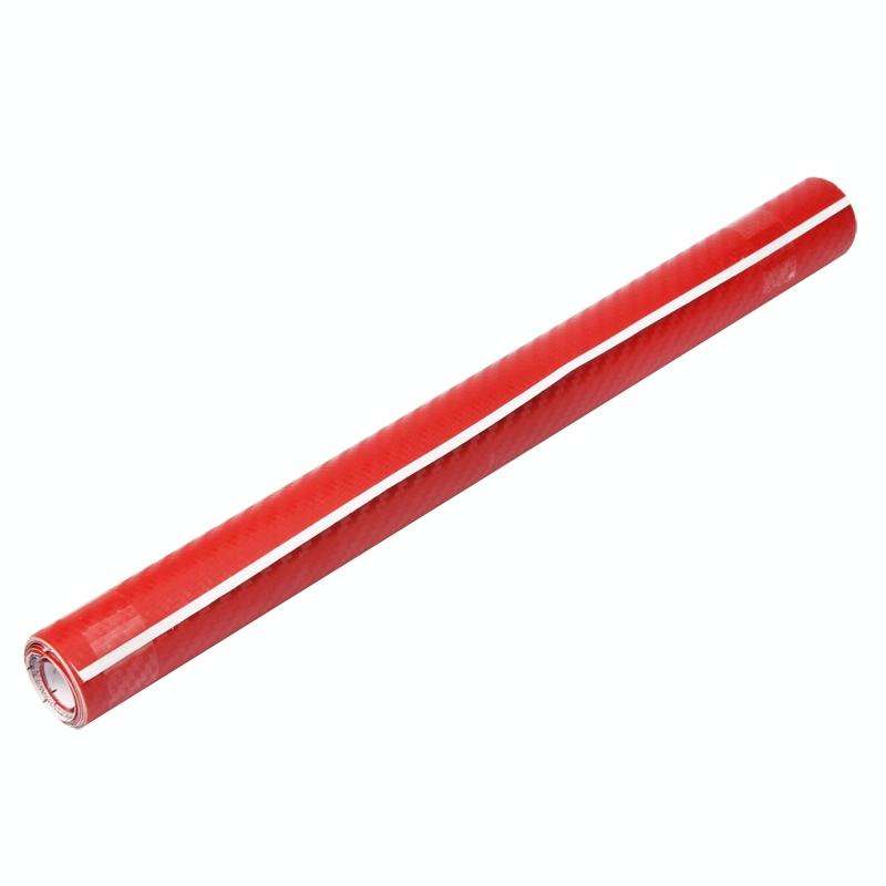 Car Decorative 3D Carbon Fiber PVC Sticker, Size: 152cm x 50cm(Red)