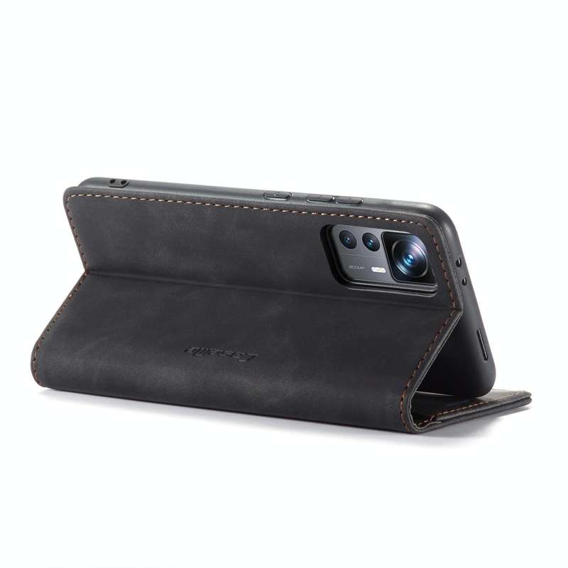For Xiaomi 12T / 12T Pro CaseMe 013 Multifunctional Horizontal Flip Leather Phone Case(Black)