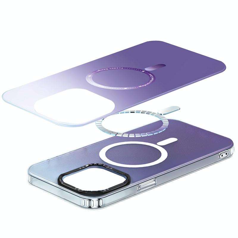 For iPhone 13 Pro Max MagSafe Gradient Phone Case(Purple)