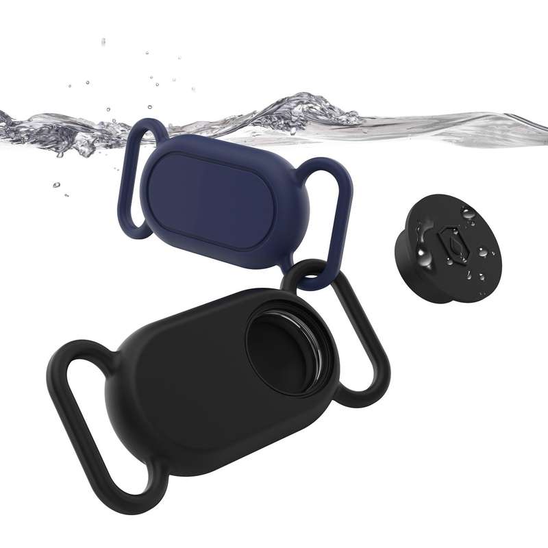For Samsung Galaxy SmartTag 2 Pet Silicone Life Waterproof Protective Case(Black)